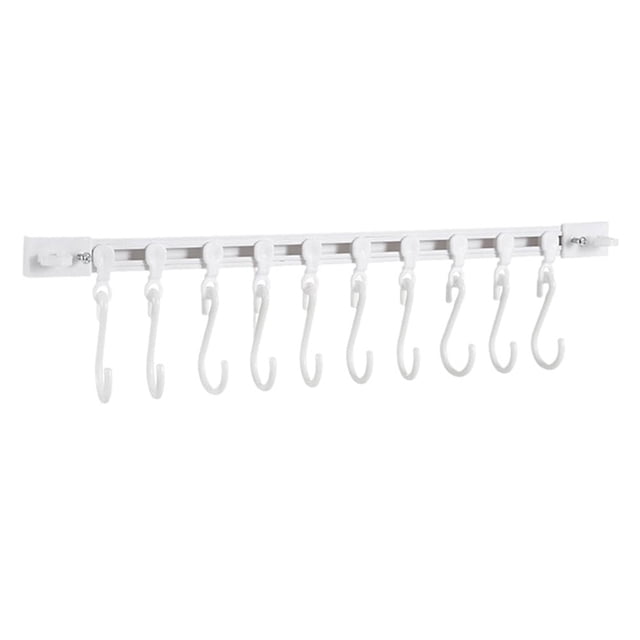 Multifunctional Slide Rail Hook Kitchen Utensil Hanging Rack Wall Mounted Hanger Space Saving Utensil Holder With 10 Hooks Sticky Wall Hooks Screw in Wall Hooks Suction Shower Soap Holder with Hooks