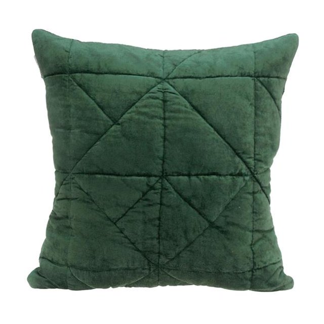 HomeRoots 402901 Green Chunky Geo Stitched Velvet Decorative Throw Pillow