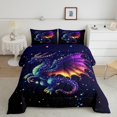 thumbnail image 1 of Erosebridal Cartoon Dragon Bedding Full Comforter Set, Dreamy Galaxy Down Comforter, Gradient Animal Decor , Reversible, 1 of 7