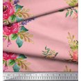 thumbnail image 3 of Soimoi Cotton Poplin Fabric Leaves & Anemone Flower Fabric Prints By Yard 42 Inch Wide, 3 of 3
