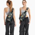 thumbnail image 2 of Modern Lemon Print Travel Sling Backpack, Lightweight Crossbody Bag with Vintage Floral Pattern, Multi-Layer Storage for Lemon Lovers, 2 of 6