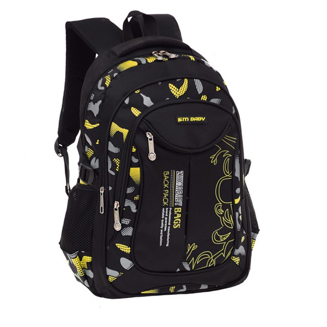 ruzhgo Students Book Stationery Storage Printed School Bag Hiking Portable Zipper Closure Backpack Large Capacity Knapsack Rucksack Blue Large Yellow Large