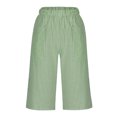 thumbnail image 3 of AherBiu Shorts Droits Taille Haute à Rayures pour Femmes avec Poches, XXXX-Large, 3 of 6