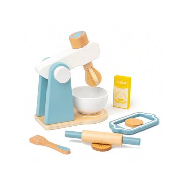 1 Set Kids' Pretend Play Wooden Mixer Toy For Kitchen Cooking Role Play