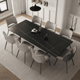 thumbnail image 3 of NessCarsti Modern Living Extendable Dining Table, 62.9"-94.4", Sintered Stone, Black (1 Count), 3 of 8