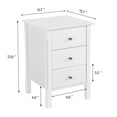 thumbnail image 3 of Yaheetech Table de Nuit Moderne à 3 Tiroirs pour Chambre, Salon, Blanc, 3 of 9