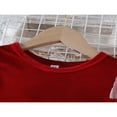 thumbnail image 3 of Kid Christmas Velvet Dress Long Sleeve Crew Neck Lace Patchwork Dress, 3 of 6