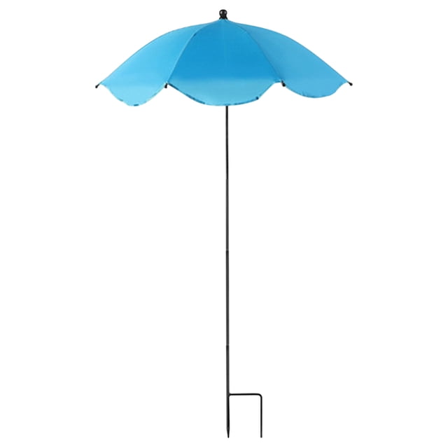Large Garden Parasol for Potted Plants | Outdoor Sun & Rain Protection Umbrella with Stake | 47" Shade Canopy | Durable Metal Frame & Rubberized Cloth Cover