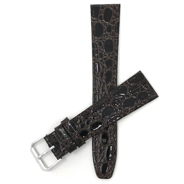 20mm Crocodile Style Leather Watch Strap Band