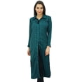 thumbnail image 1 of Bimba Kurta Kurti à Col Droit Fendu pour Femmes Tunique en Rayonne Imprimée Manches Longues, 1 of 9