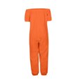 thumbnail image 4 of LOVZFMLL Women's Jumpsuit, Solid Color Off Shoulder Short Sleeve Loose Jumpsuit Orange, XL, 4 of 5