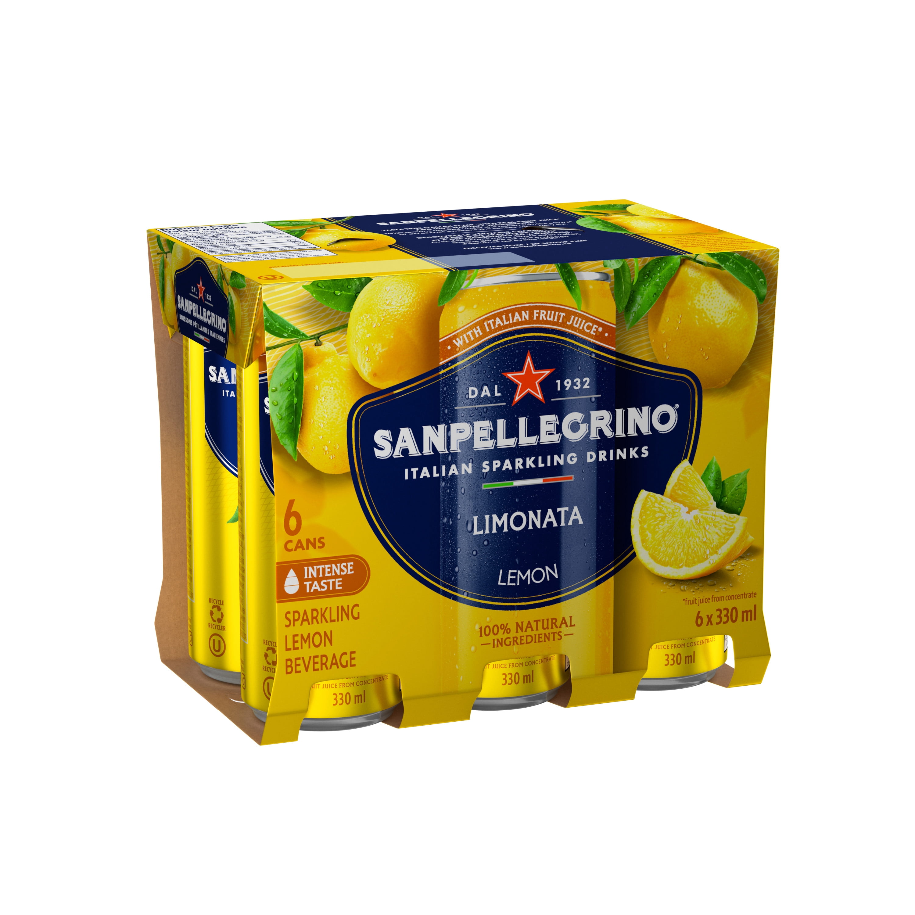 SAN PELLEGRINO Boisson pétillante aux fruits italienne Limonata, faite avec des fruits italiens
