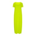 thumbnail image 3 of Annhoo Robes d'Été Grande Taille pour Femmes Col Rond Manches Courtes Robe Maxi Décontractée Ample Couleur Unie Longue Robe, 3 of 5