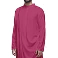 thumbnail image 4 of Atasi Kurta Long pour Hommes Col Mandarin Uni Drapé Vêtements, 4 of 7