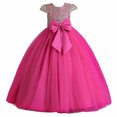 thumbnail image 1 of Penkiiy Robe Sans Manches Brodée en Maille pour Filles, Robe de Princesse pour Occasions Spéciales 5-6 Ans Rose Vif en Solde, 1 of 9
