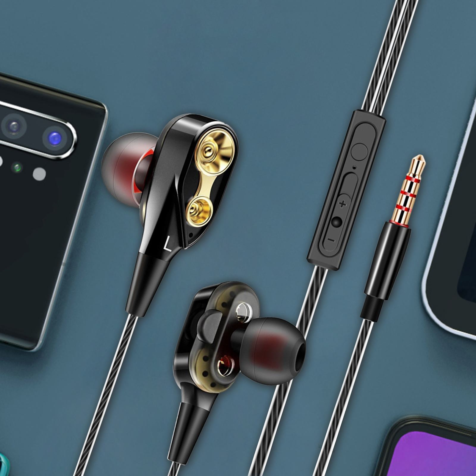 WIFKLSIIPG Sleep Headphones Noise-cancelling Side-sleeping Non-ear Pressure Wired Earplugs In-ear Bass Wired Headphones