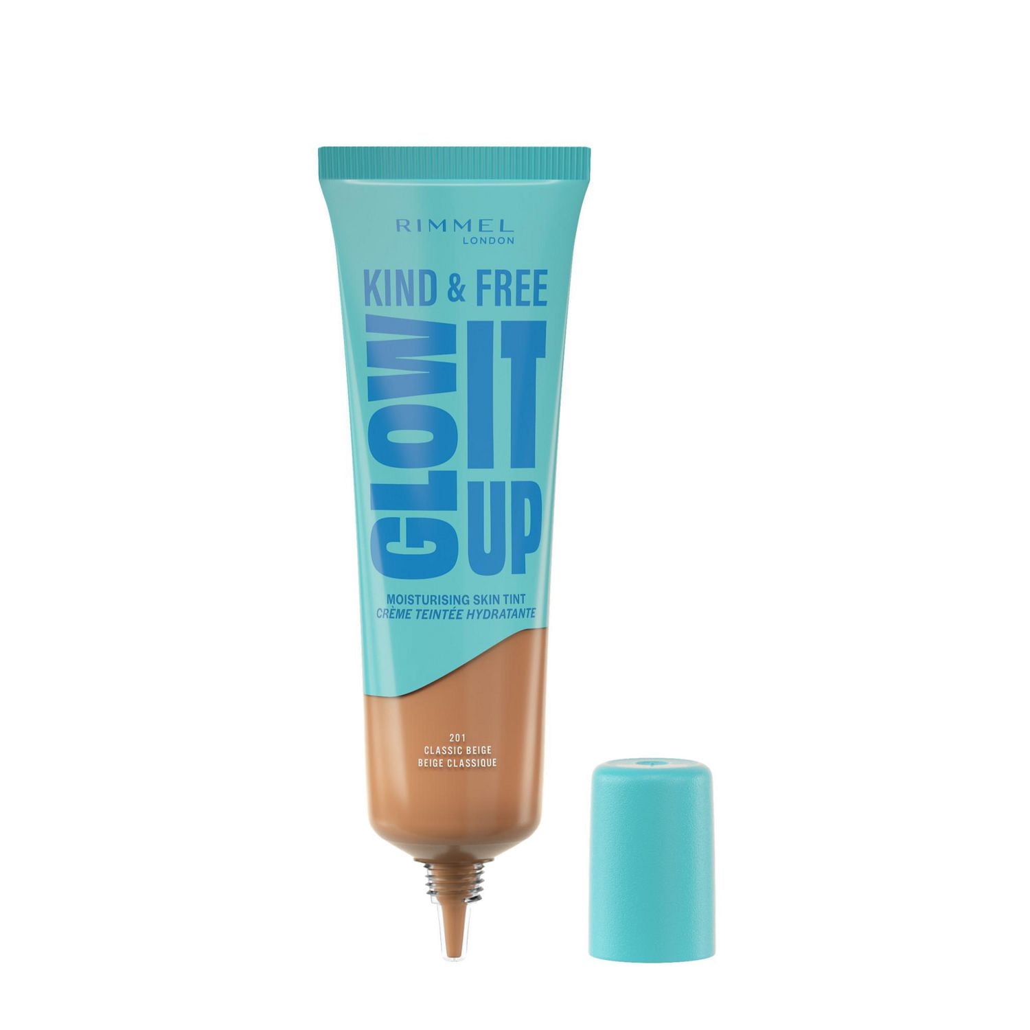 Rimmel London Kind & Free Glow It up Teinture hydratante pour la peau, apaise et calme les peaux sensibles, éclat sain, hydratation tout au long de la journée