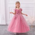 thumbnail image 3 of Robe de Bal Fille Dentelle Tulle Fleur Princesse Fête Robe Maxi, 3 of 7