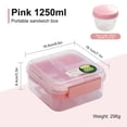 thumbnail image 4 of Yhmxh Lunch Box for Kids Kitchen Gadgets Portable Double Layer Lunch Box Divided Into Compartments Bento Box Picnic Salad Box Portable Office Lunch Box Student Lunch Box Lunch Containers, 4 of 5
