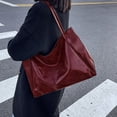 thumbnail image 1 of Fwttom Trendy Ladies' Tote Bag Large Capacity Soft Leather Shoulder Bag Handcarry Bucket Purse, 1 of 9