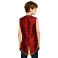 thumbnail image 4 of YiZYiF Boys Medieval Renaissance Clothes V Neck Tailcoat Steampunk Vest for Kids Red 8, 4 of 5