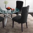 thumbnail image 3 of Ensemble de deux chaises d'appoint modernes en velours et bois massif – noires, 3 of 7