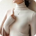 thumbnail image 5 of AherBiu Womens Tops Long Sleeve Ribbed Knitted Stretchy Slim Fitted Basic Tee Tops High Neck Warm Undershirts, 5 of 5