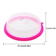 thumbnail image 4 of Oven Food Cover Plastic Microwave Bowl Oven Splatter Cover Splatter Lid Heat-resistant Heating Protector, Pink, 4 of 7