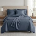 thumbnail image 1 of Opulent Ensemble de Draps en Rayonne de Bambou - Très Grand Lit - Indigo Bleu, 1 of 7