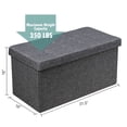 thumbnail image 2 of Costway 31.5''Fabric Foldable Storage Ottoman Toy Chest W/Removable Storage Bin Dark Grey, 2 of 10