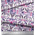 thumbnail image 2 of Soimoi Poly Georgette Fabric Wreath,Leaves & Rose Flower Fabric Prints by Yard 52 Inch Wide, 2 of 3