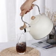 thumbnail image 3 of Nouvelle Arrivée Bouilloire Sifflante en Acier Inoxydable Blanc 2,5l avec Design en Forme de Cloche - Durable, Résistante à la Rouille, Universelle pour Cuisinières Électriques, Plaques à Gaz et Fours - Essentiel de Cuisine Élégant pour Usage Quotidien, 3 of 5