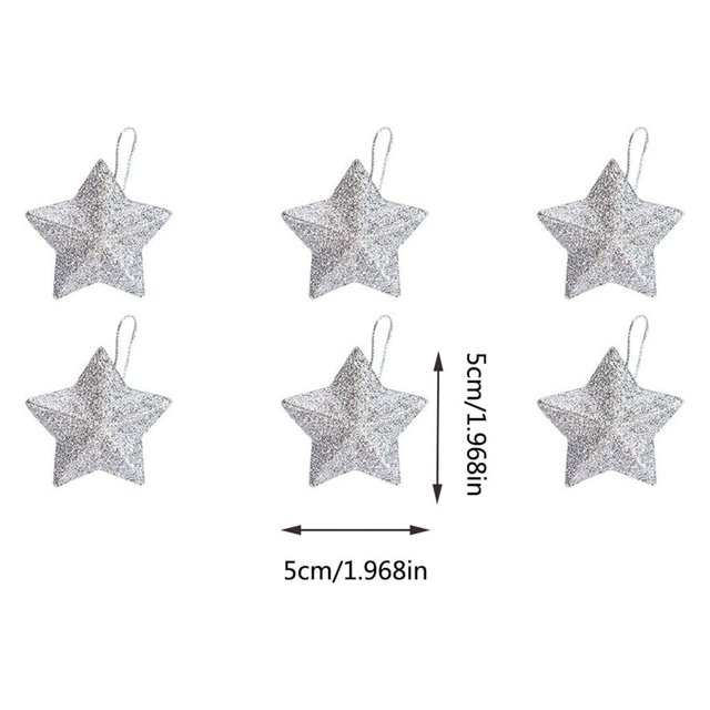 Christmas Decorations Tree Ornaments Christmas Decorations Gold Powder Five Pointed Star Pendant Christmas Tree Decoration Gold Three-Dimensional Star Pendant