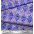 thumbnail image 2 of Soimoi Purple polyester Crepe Fabric Triangle Art Geometric Print Fabric by the Yard 42 Inch Wide, 2 of 5
