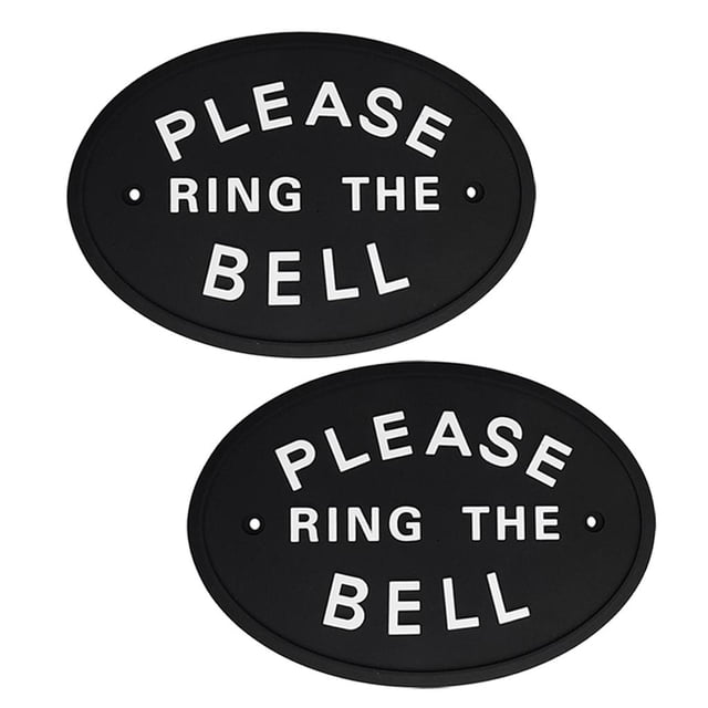 S SERENABLE 2 x PLEASE THE BELL Home Decor Signs, Decorative Warning Signs, Warning