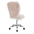 thumbnail image 3 of Chaise de Bureau sans bras Cassia Faux Flokati, Blush, 3 of 8