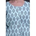 thumbnail image 3 of Bimba Robe Midi à Manches Longues Imprimé Floral Damassé Pochoir Vert Vêtements pour Femmes-Petit, 3 of 7