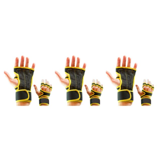 Redempat 2pieces Stay Cool And Comfortable With Multifunctional Gym Gloves Breathable Yellow M 3Set