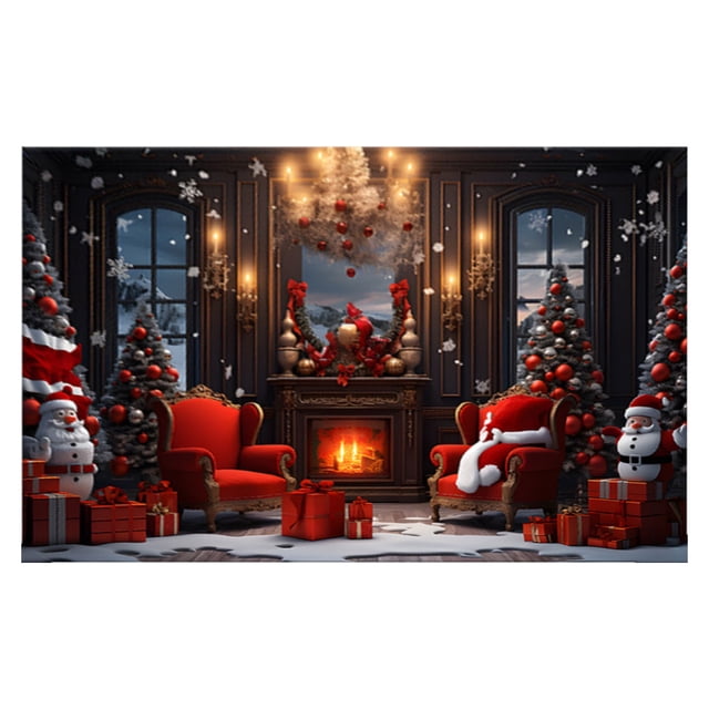 EQWLJWE Tapis de Noël pour l'Extérieur, Tapis de Porte Rouges de Noël pour l'Entrée Extérieure, Tapis de Porte avant de Noël pour l'Entrée Intérieure, Tapis de Décoration de Noël pour la Maison, Tapis de Salon Décoration de Sol