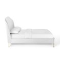 thumbnail image 3 of Modway Mira Lit Plateforme Grand en Velours de Performance Rembourré, Blanc, 3 of 10