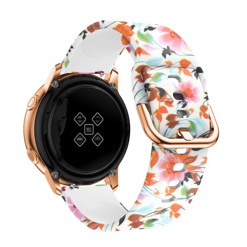 ALMNVO (Single pack 3pack) 20mm Compatible with Galaxy Watch 5 4 40/44mm Watch 5 Pro 45mm Samsung Galaxy Watch 4 Classic 42/46mm Galaxy Watch Active 2/3 Flower Silicone Pattern Replacement Strap