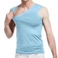 thumbnail image 1 of LOVZFMLL Camisoles pour Hommes Chandail à Enfiler T-shirt Uni Extérieur Élastique Ajusté Sans Marquesr Débardeur Uni à Col en V, 1 of 5