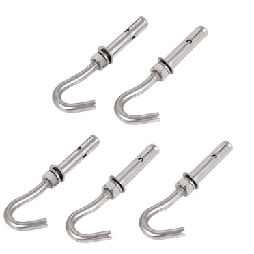 Unique Bargains Brique de Béton Murale M8 en Acier Inoxydable, Crochet d'Expansion Ouvert, Boulons d'Ancrage, 5 Pcs