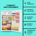 thumbnail image 3 of Koolatron 3.2 Cu. Ft. Mini Fridge with Freezer, Compact Refrigerator Reversible Door, White, 3 of 7