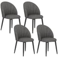thumbnail image 1 of HOMCOM Dining Chairs Set of 4 Kitchen Chairs with Metal Legs Charcoal Grey, 1 of 10