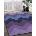 thumbnail image 3 of Ahgly Company Tapis d'Intérieur Lavable à la Machine, Carré, Transitionnel, Bleu Ardoise Moyen, Tapis de Zone, 8 Pieds Carré, 3 of 7