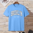thumbnail image 2 of BOBOGOJP T-Shirt à Manches Courtes pour Homme Adulte, Chandails Décontractés à Imprimé, Col Rond, T-Shirts à Manches Courtes (Bleu Pâle, 4TG), 2 of 4