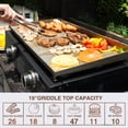 thumbnail image 3 of KingChii Portable 2-Burner 18.5" Propane Griddle Table Top Gas Grill Griddle in Black for Camping, Tailgating, BBQ, Backyard & Patio, 3 of 10