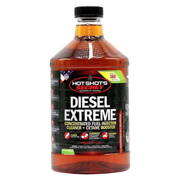Hot Shot s Lubrification Secrète Spécialités Additif pour Carburant P040464Z DIESEL EXTREME; pour DIESEL; Augmente le Cétane de 5 à 6 Points; Traite 160 Gallons de Carburant DIESEL; Simple; Pichet de 2 Pintes