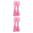 thumbnail image 2 of Maytalsory Pantalon Pattes d'Éléphant Polyvalent en Coton pour Femmes avec Ajustement Extensible Taille Haute Pantalon Pattes d'Éléphant Rose TTG 2Ensemble, 2 of 6
